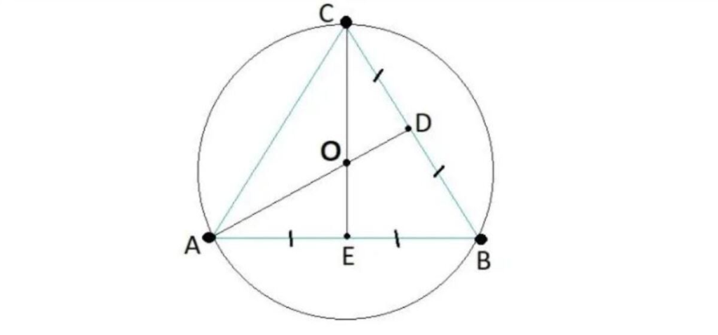 Cách xác định tâm đường tròn ngoại tiếp tam giác đều